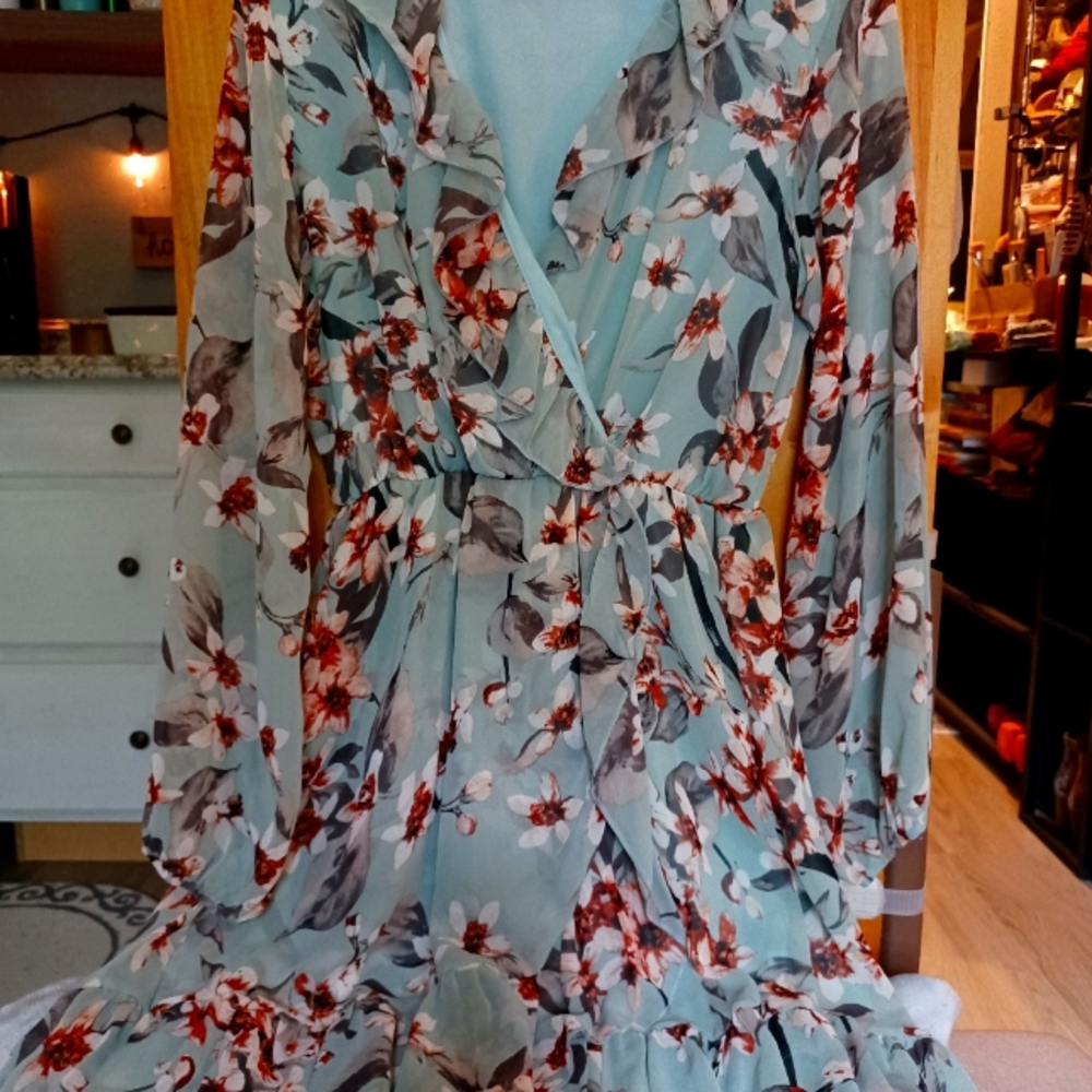 Pink lily boho style dress.